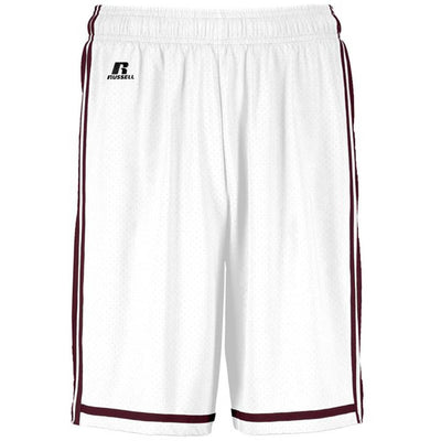 White-Maroon Legacy Basketball Shorts
