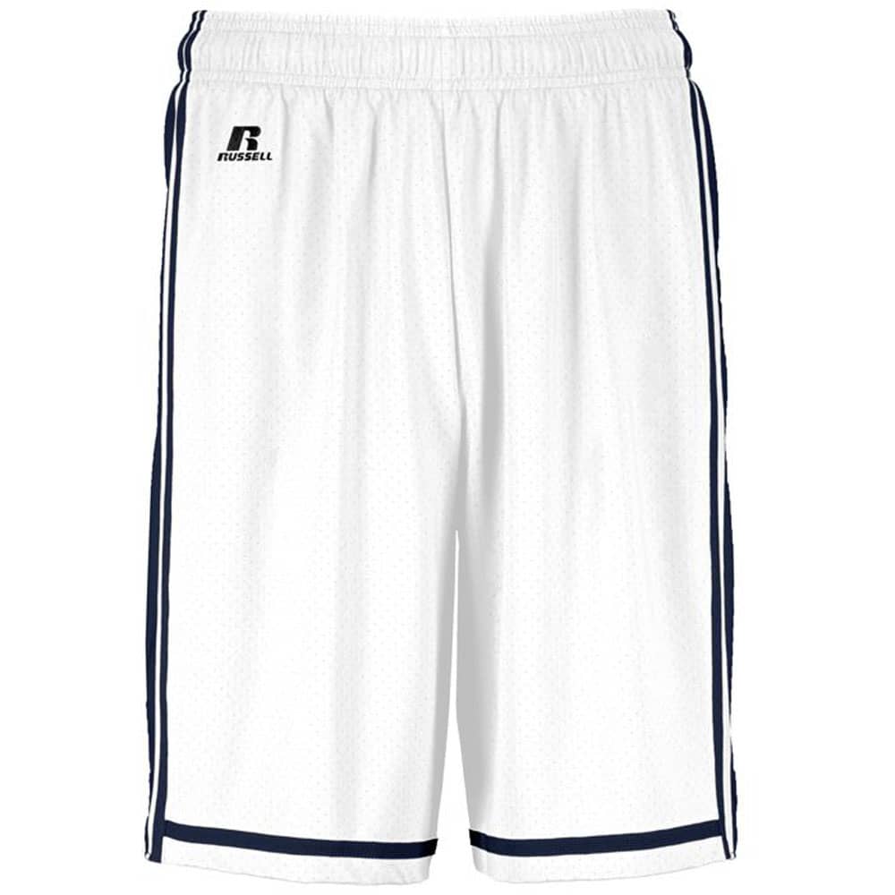 White-Navy Legacy Basketball Shorts