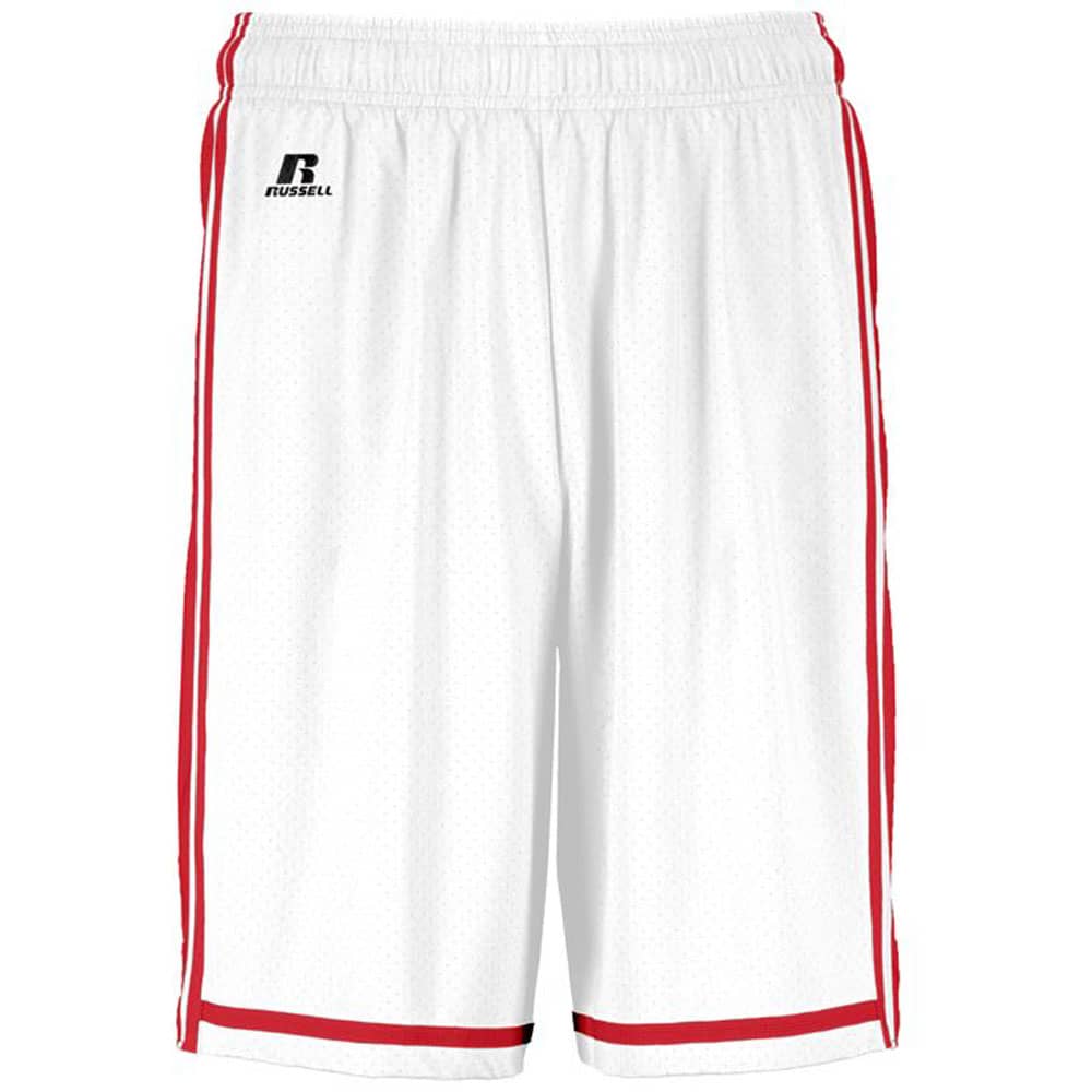 White-True Red Legacy Basketball Shorts