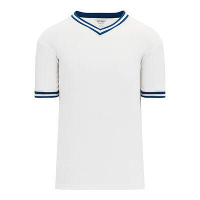 Retro V-Neck Dry Flex Pullover White-Royal Jersey