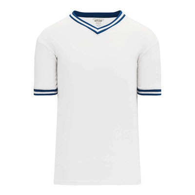 Retro V-Neck Dry Flex Pullover White-Royal Jersey