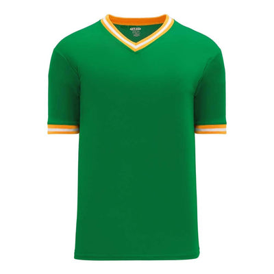 Retro V-Neck Dry Flex Pullover Kelly Green-Gold Jersey