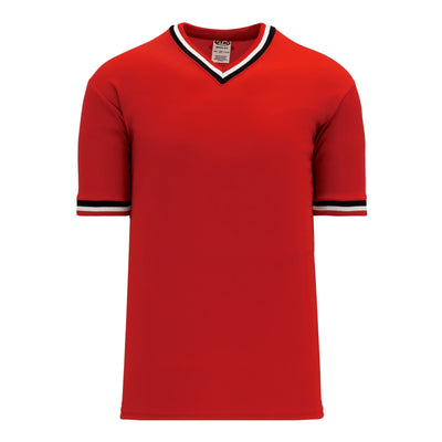 Retro V-Neck Dry Flex Pullover Red-Black Jersey