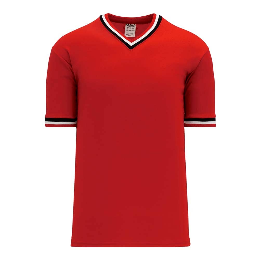 Retro V-Neck Dry Flex Pullover Red-Black Jersey