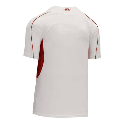 DryFlex Single White-Red Button Jersey