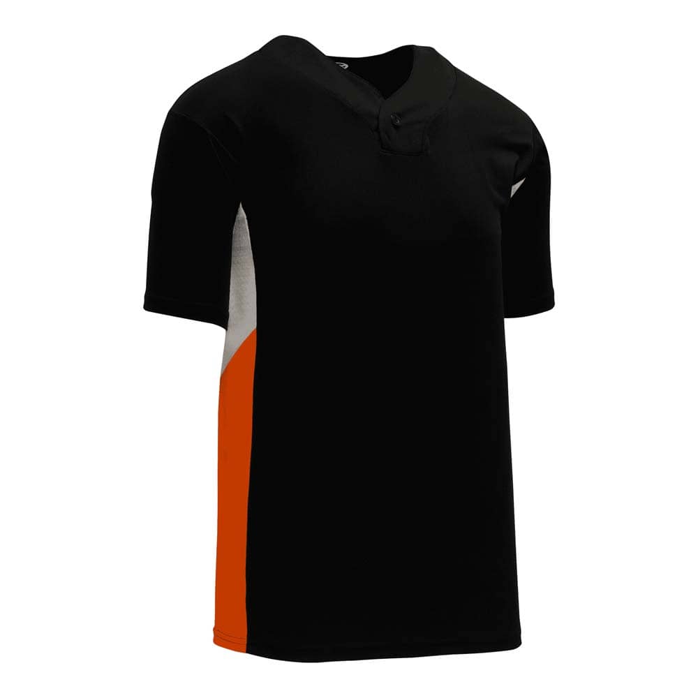 DryFlex Two-Tone Single Button Black-Orange-White Jersey