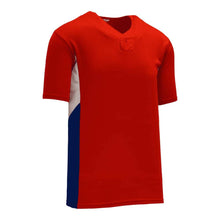 Load image into Gallery viewer, DryFlex Two-Tone Single Button Red-Royal-White Jersey
