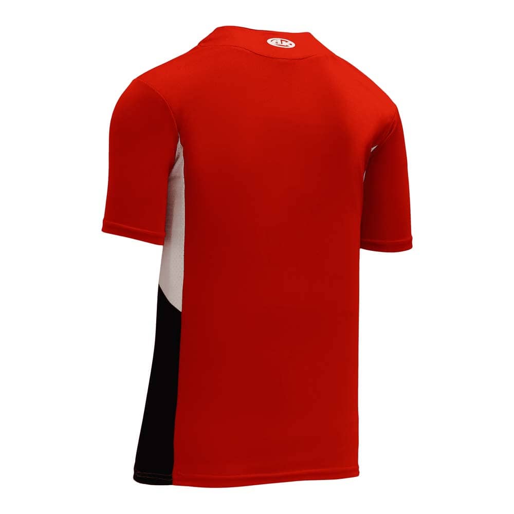 DryFlex Two-Tone Single Button Red-Black-White Jersey