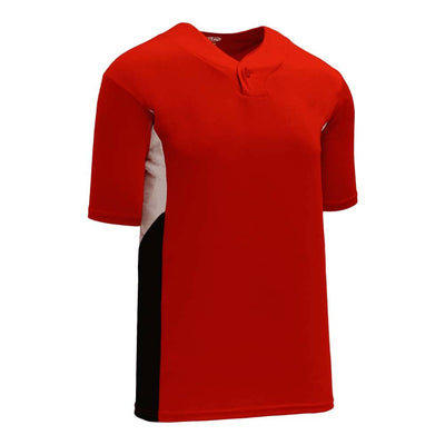 DryFlex Two-Tone Single Button Red-Black-White Jersey