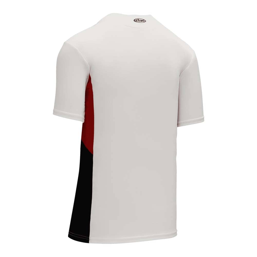 DryFlex Two-Tone Single Button White-Black-Red Jersey
