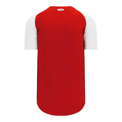 Two Colour Full Button Down Red-White Jersey