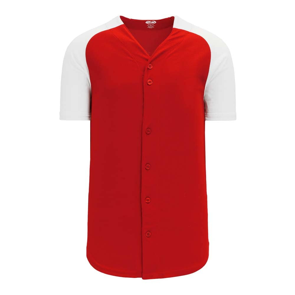 Two Colour Full Button Down Red-White Jersey