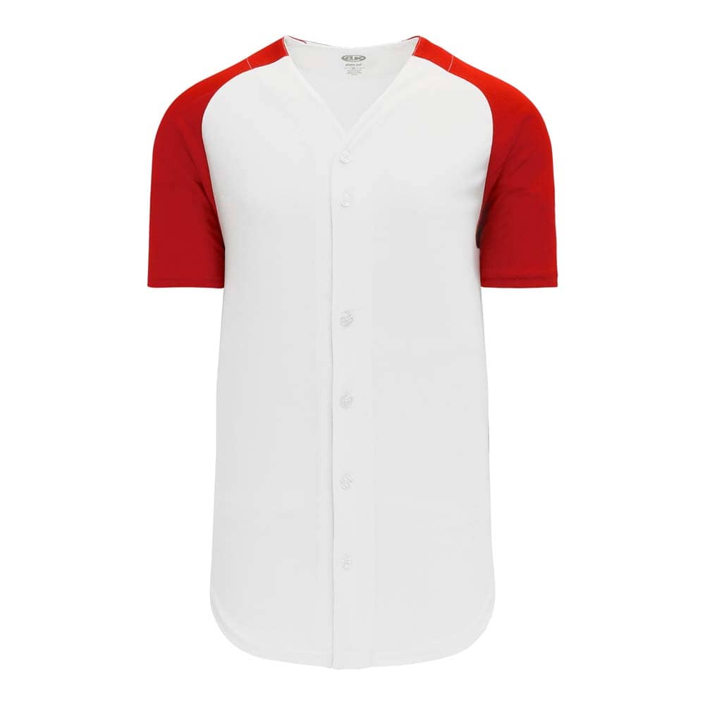 Two Colour Full Button Down White-Red Jersey