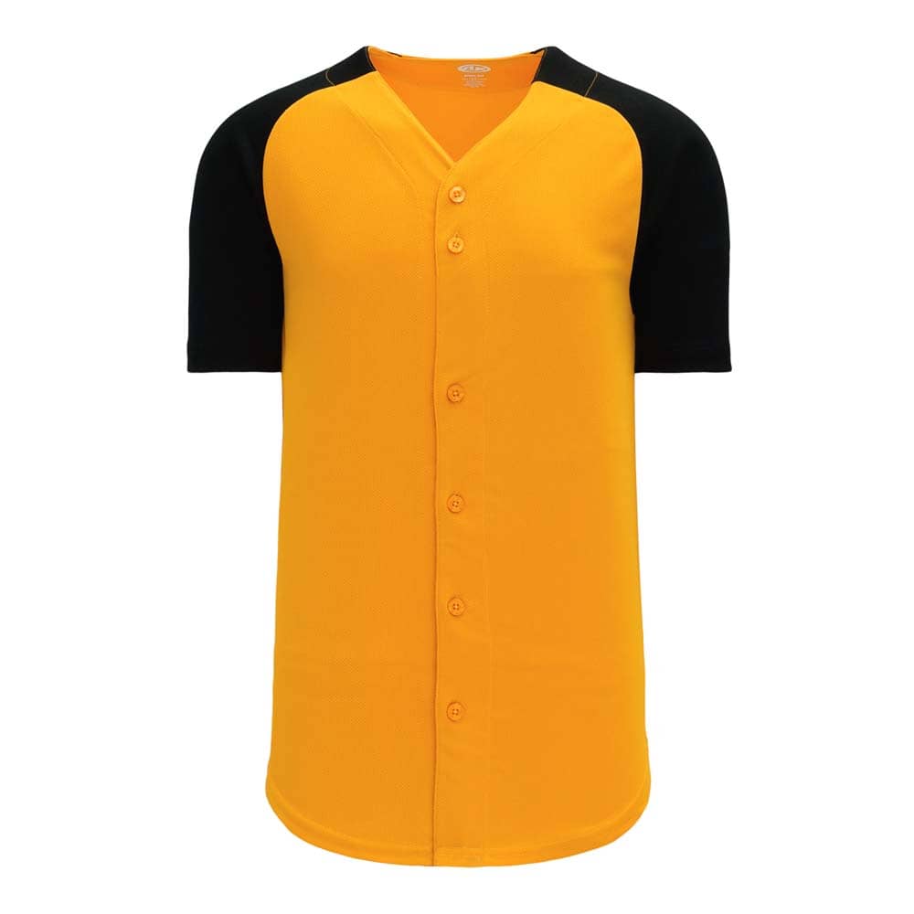 Two Colour Full Button Down Gold-BlackJersey