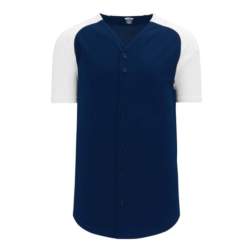 Two Colour Full Button Down Navy-White Jersey