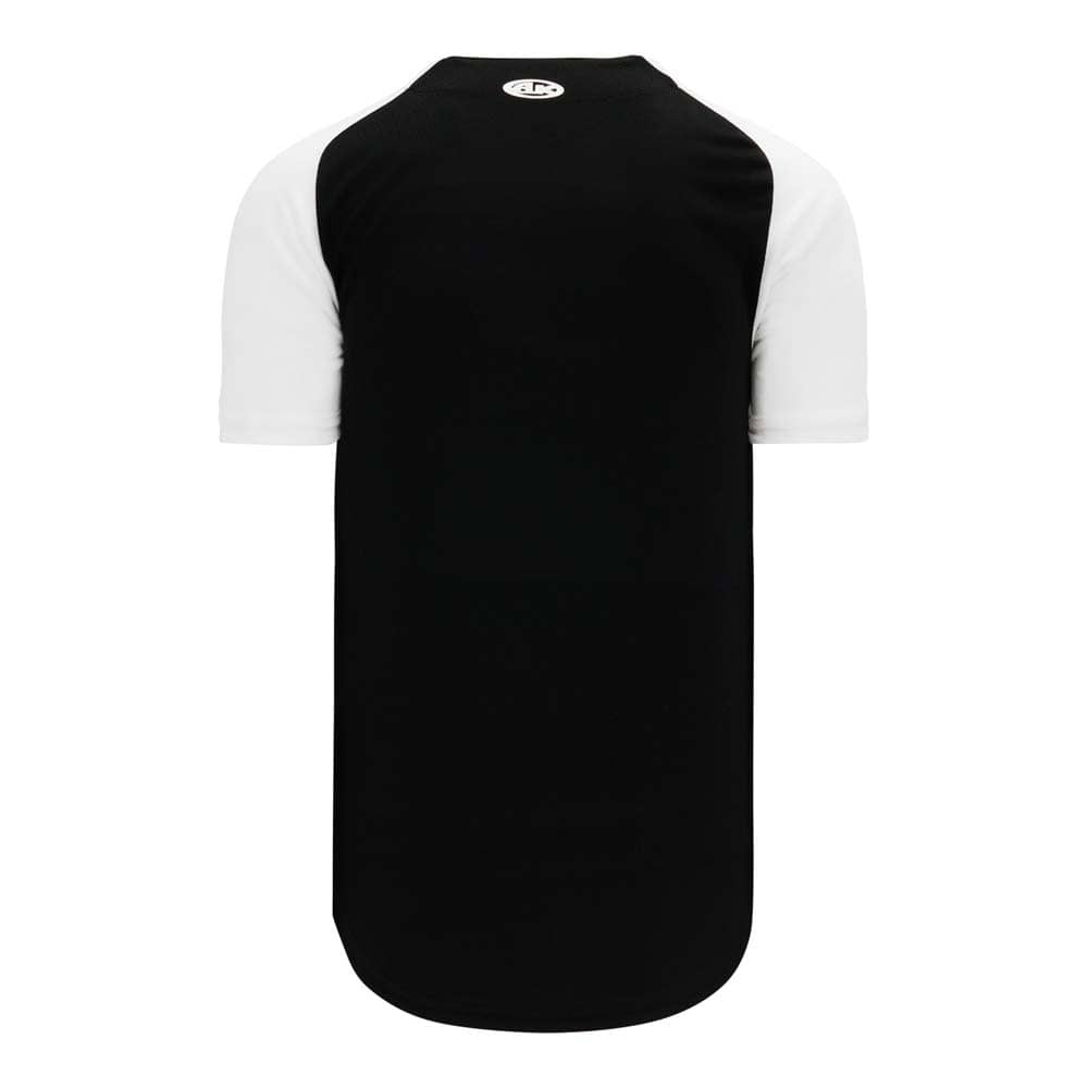 Two Colour Full Button Down Black-White Jersey