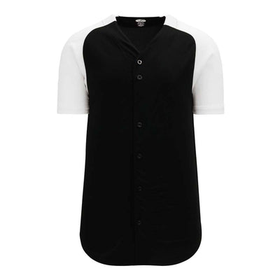 Two Colour Full Button Down Black-White Jersey