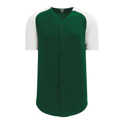 Two Colour Full Button Down Forest-White Jersey