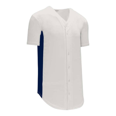 Full Button Durastar Side Stripe White-Royal Jersey