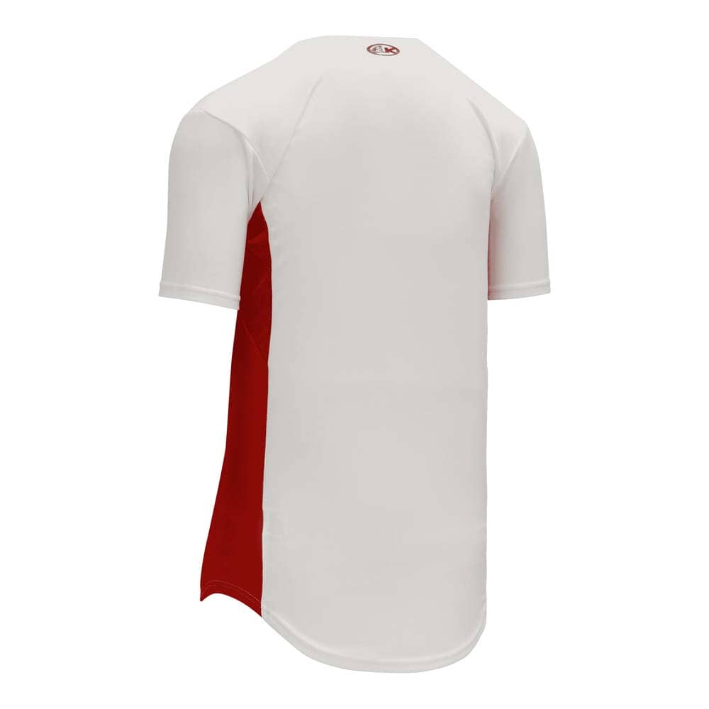 Full Button Durastar Side Stripe White-Red Jersey