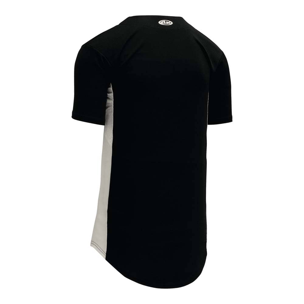 Full Button Durastar Side Stripe Black-White Jersey