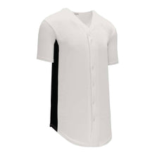 Load image into Gallery viewer, Full Button Durastar Side Stripe White-Black Jersey
