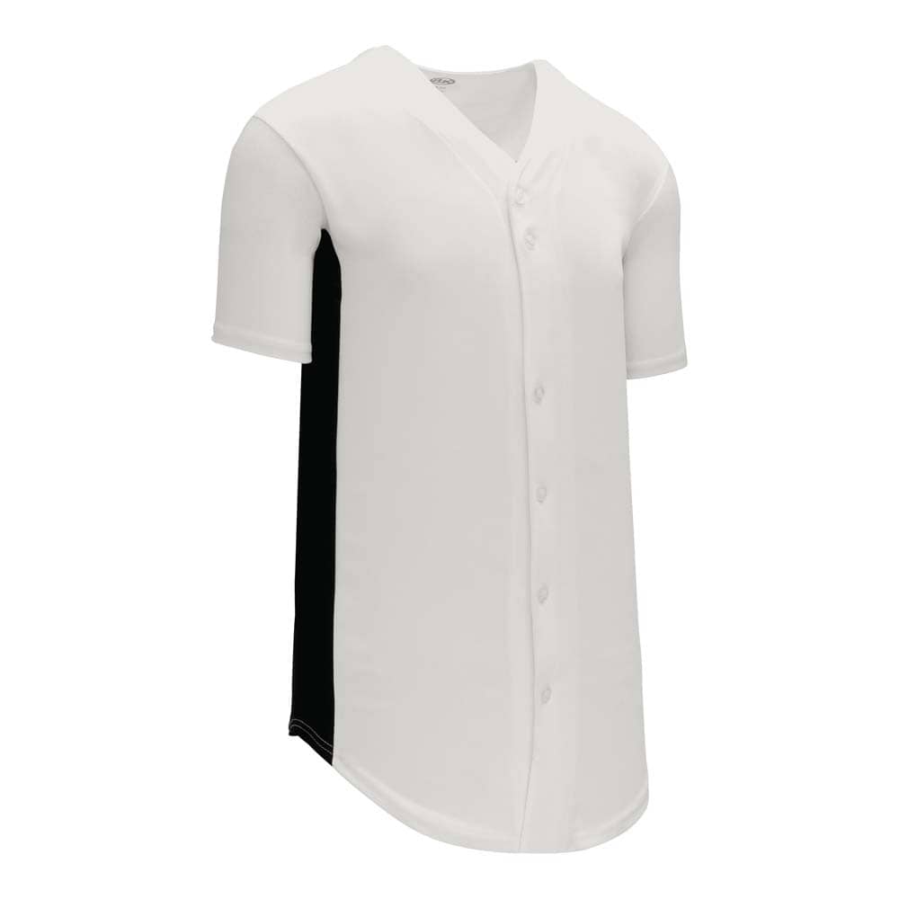 Full Button Durastar Side Stripe White-Black Jersey