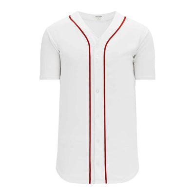 Pro Full Button Down White-Red Jersey