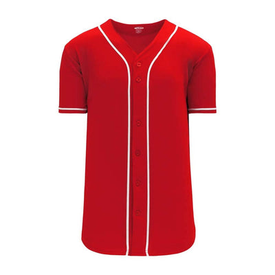 Pro Full Button Down Red-White Jersey