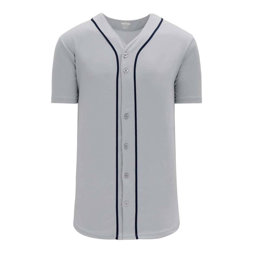 Pro Full Button Down Grey-Navy Jersey