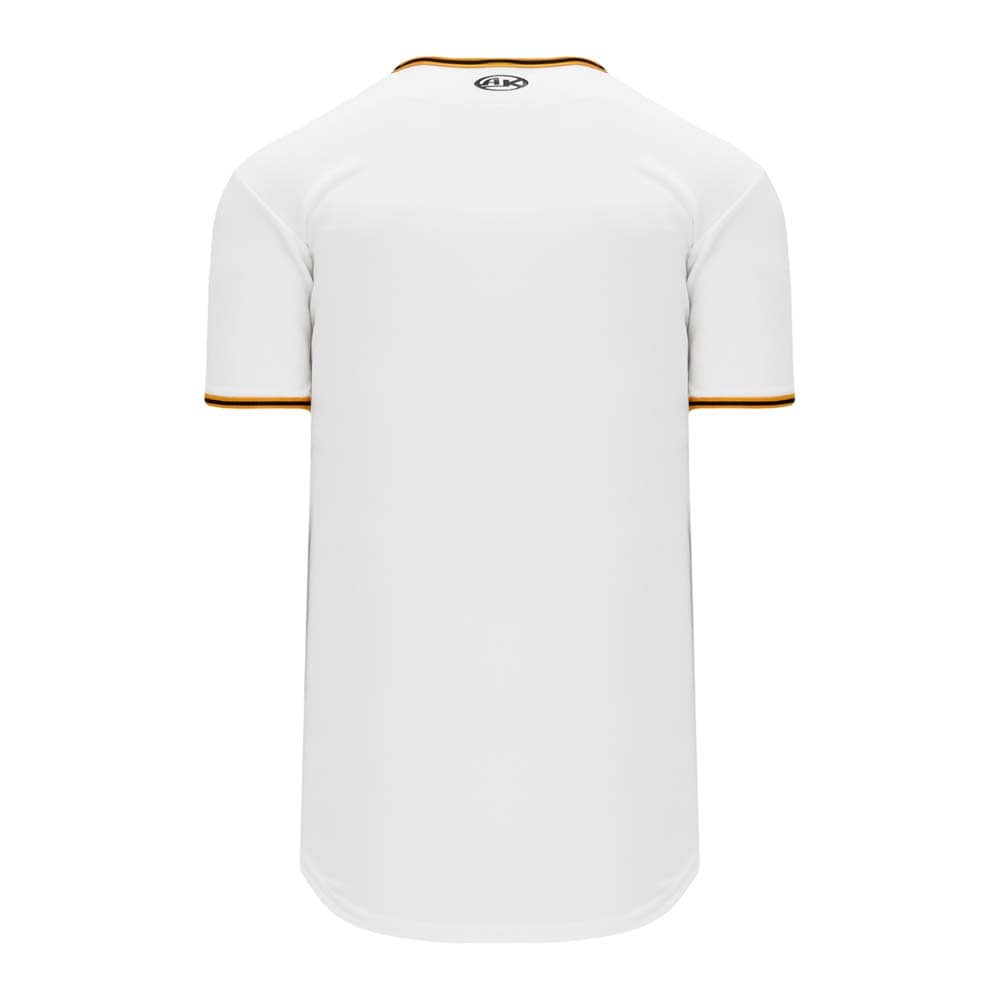 Pro Full Button Down White-Gold-Black Jersey