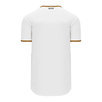 Pro Full Button Down White-Gold-Black Jersey