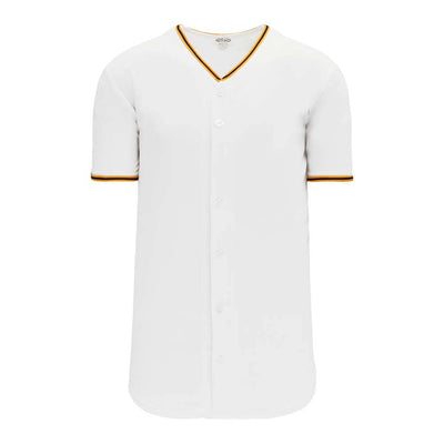 Pro Full Button Down White-Gold-Black Jersey