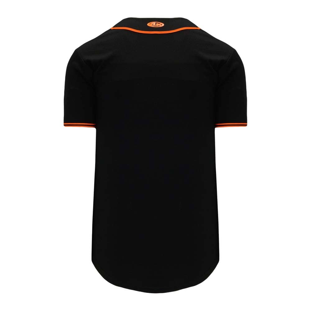 Pro Full Button Down Black-Orange Jersey