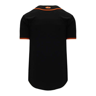 Pro Full Button Down Black-Orange Jersey