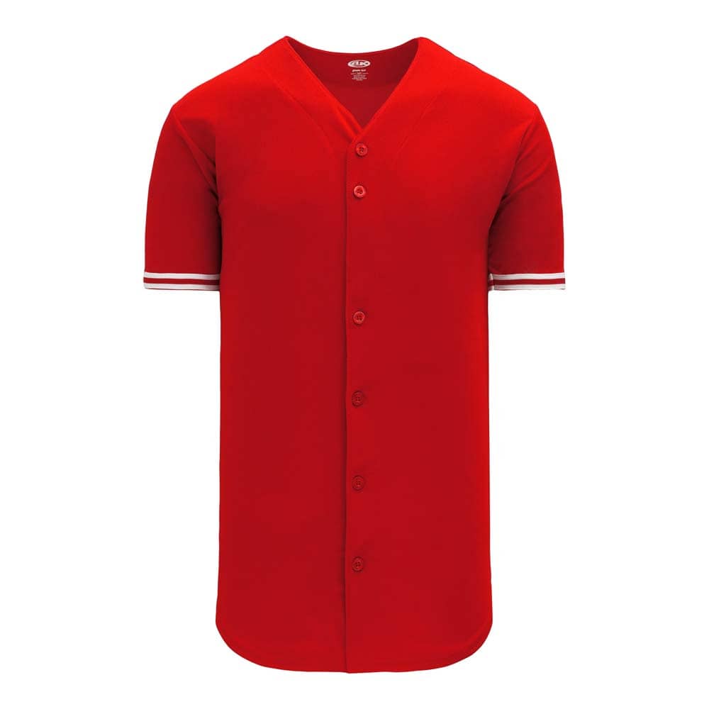 Pro Full Button Down Red Jersey