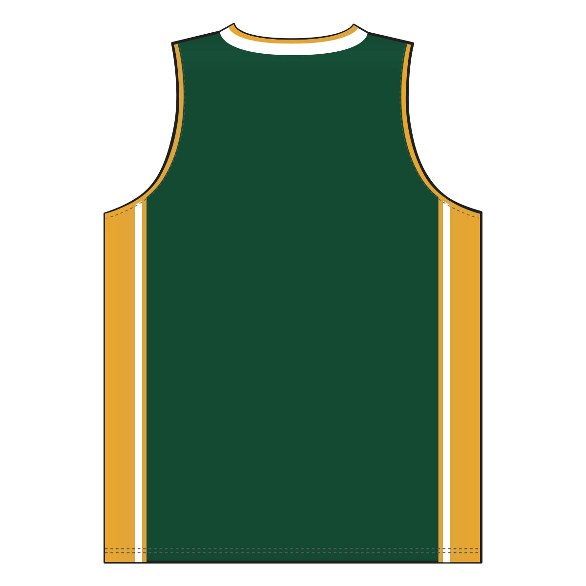 Dry-Flex Pro Style Basketball Jersey-Dark Green-Gold-White