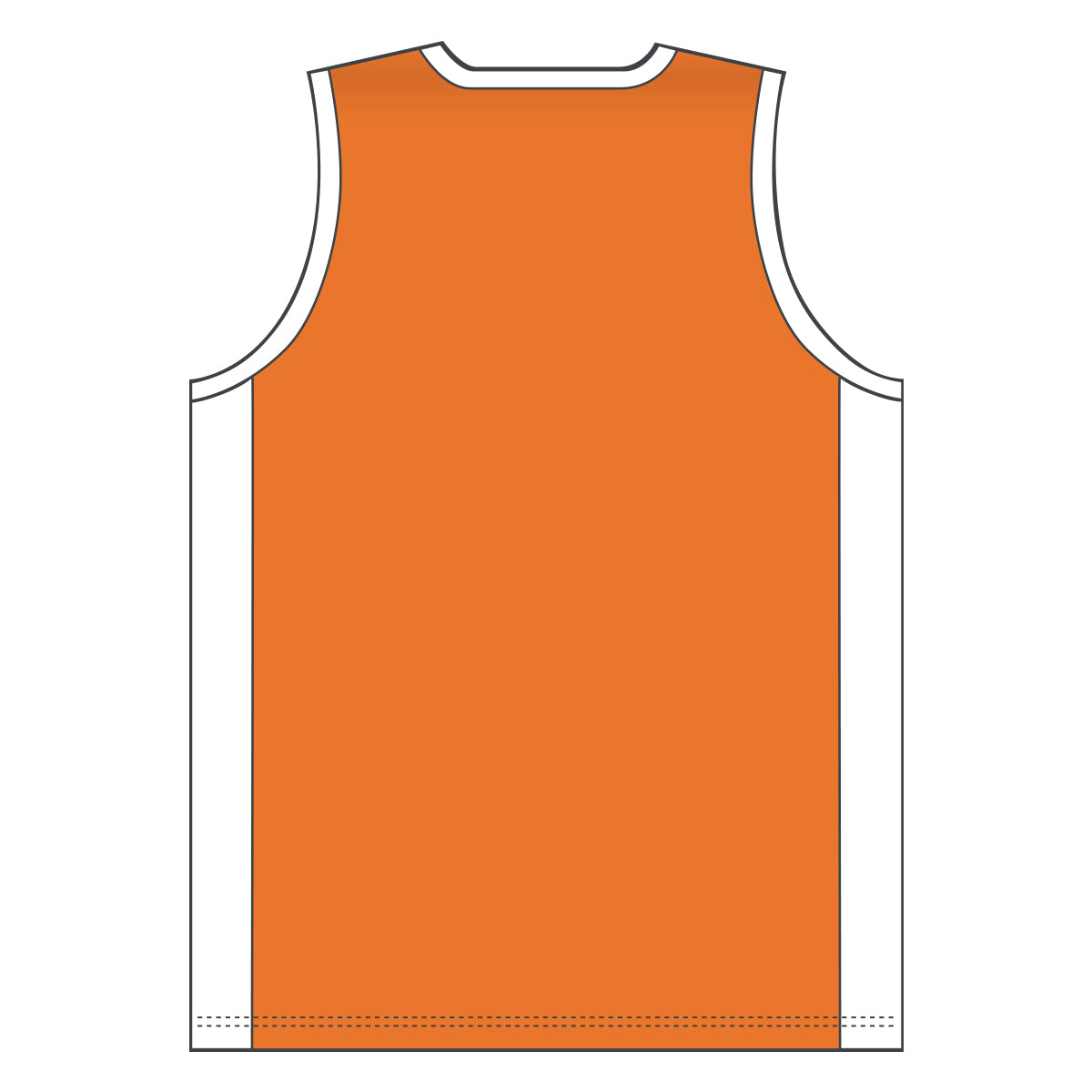 V-Neck Dryflex Orange Basketball Jersey