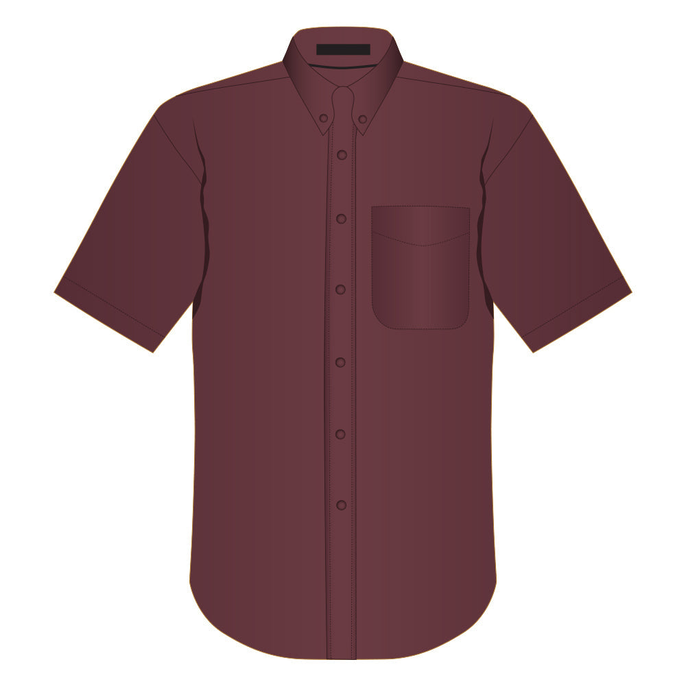Easy Care Short Sleeve Woven Shirt Burgundy