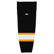 Load image into Gallery viewer, Striped Dry-Flex Moisture Wicking Black/Gold Hockey Socks
