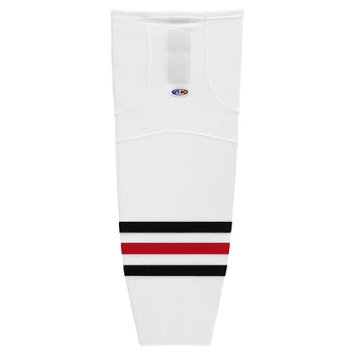 Striped Dry-Flex Moisture Wicking White/Red/Black Hockey Socks