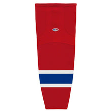 Load image into Gallery viewer, Striped Dry-Flex Moisture Wicking Red/Royal Hockey Socks
