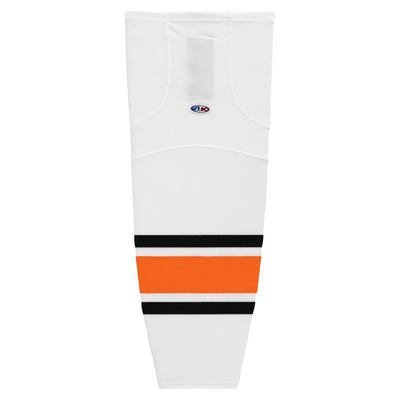 Striped Dry-Flex Moisture Wicking White/Orange Hockey Socks