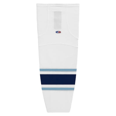 Striped Dry-Flex Moisture Wicking White/Powder/Navy Hockey Socks