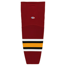 Load image into Gallery viewer, Striped Dry-Flex Moisture Wicking Maroon/White/Navy/Yellow Hockey Socks
