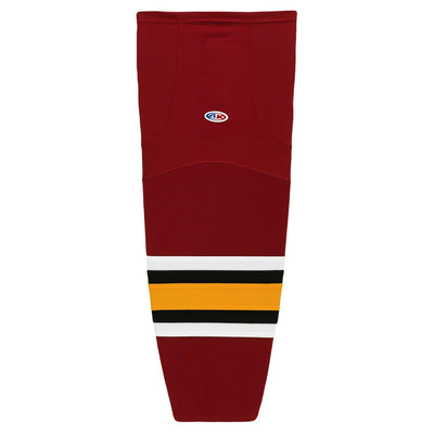 Striped Dry-Flex Moisture Wicking Maroon/White/Navy/Yellow Hockey Socks