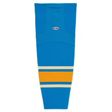 Load image into Gallery viewer, Striped Dry-Flex Moisture Wicking Blue/Yellow/White Hockey Socks
