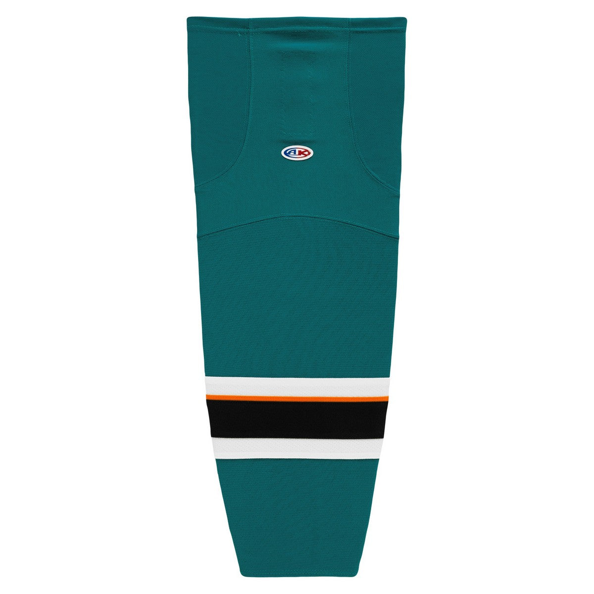 Striped Dry-Flex Moisture Wicking Teal/Black/Orange Hockey Socks