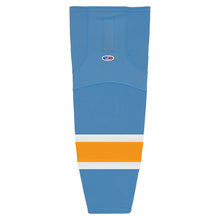 Load image into Gallery viewer, Striped Dry-Flex Moisture Wicking Blue/Yellow Hockey Socks
