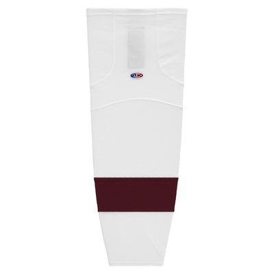 Striped Dry-Flex Moisture Wicking White/Maroon Hockey Socks